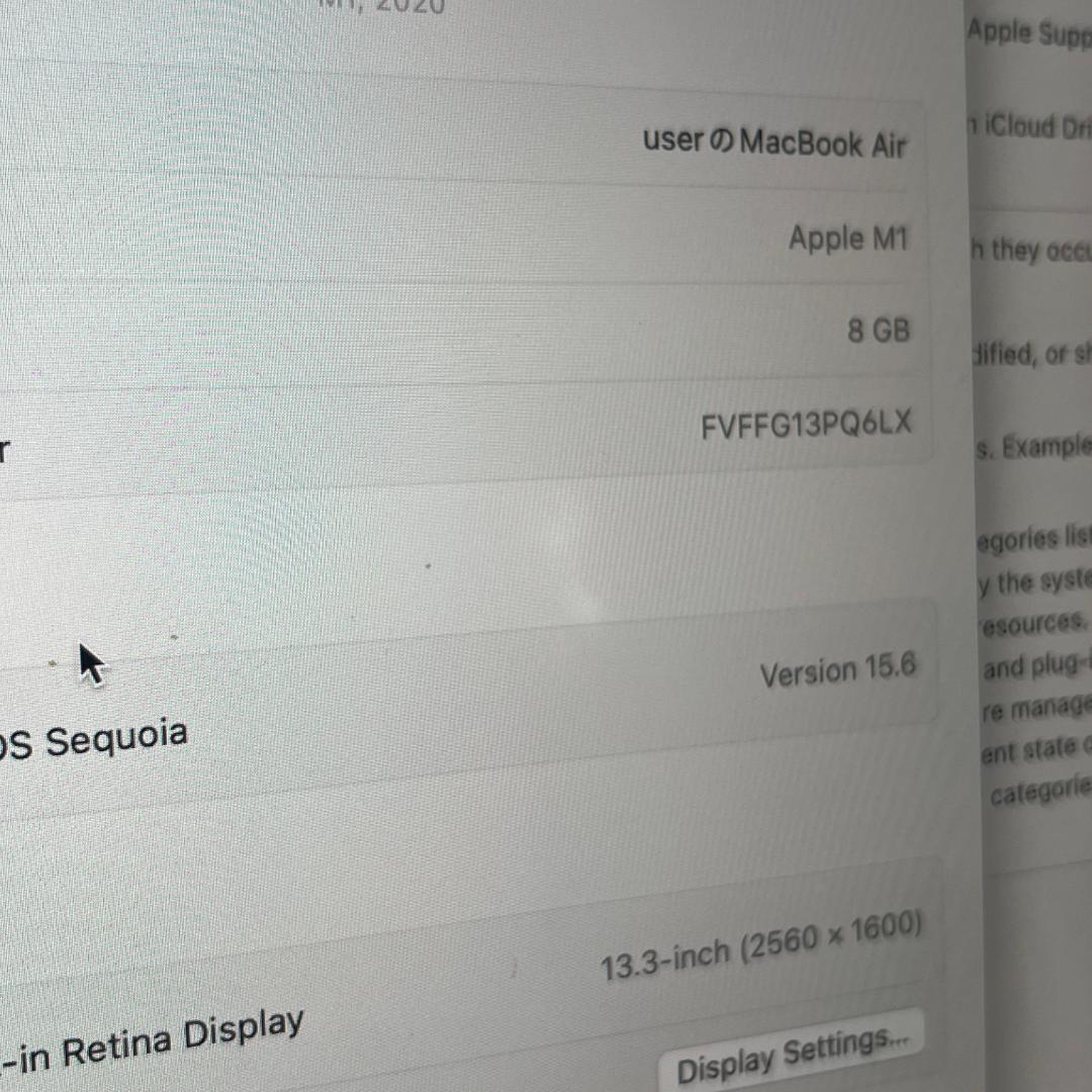 【良品】MacBook Air 13インチ 2020 M1 8GB 512GB