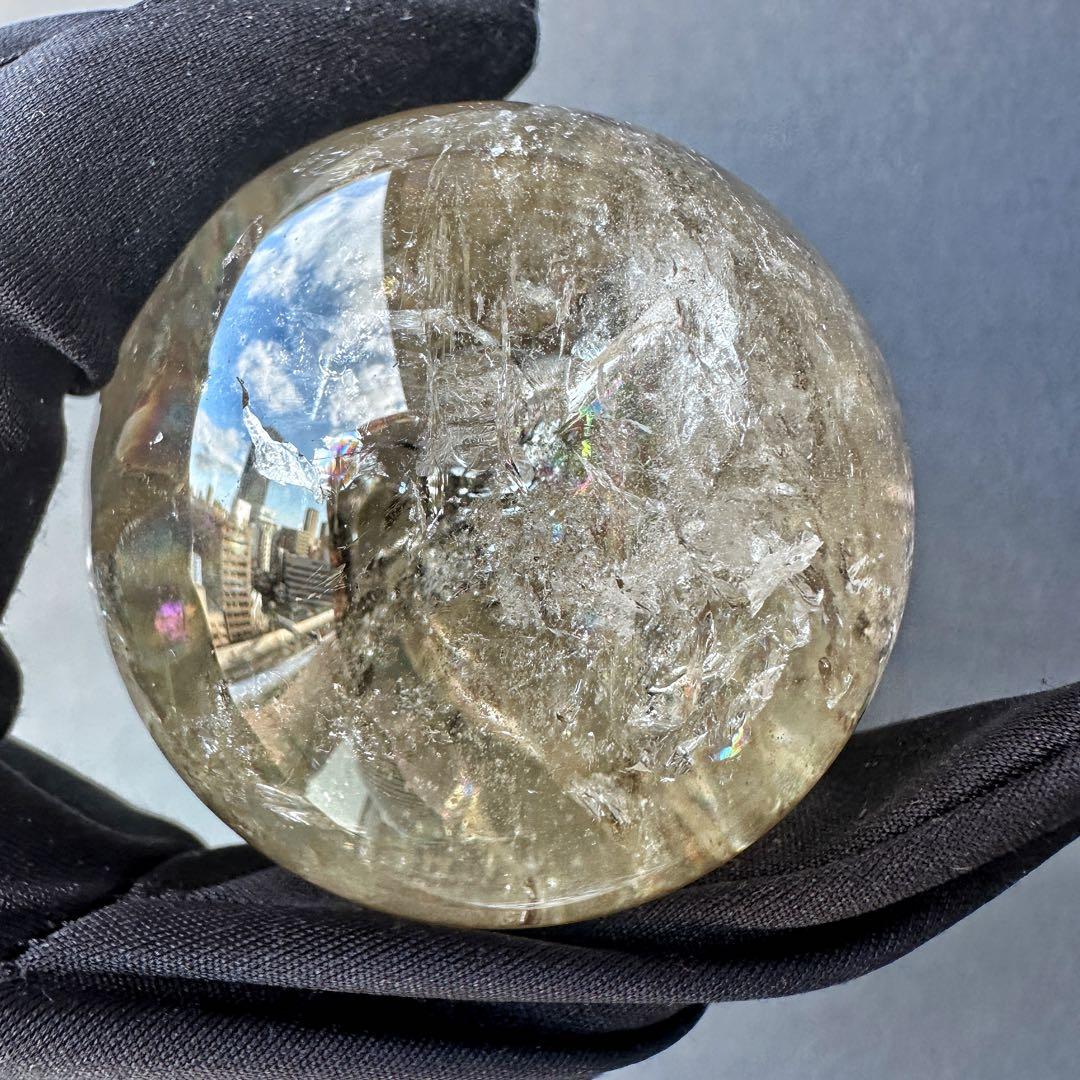 爆レア❗️ヒマラヤ水晶 丸玉 虹入り 天然石 パワーストーン☆パワー浄化A1118