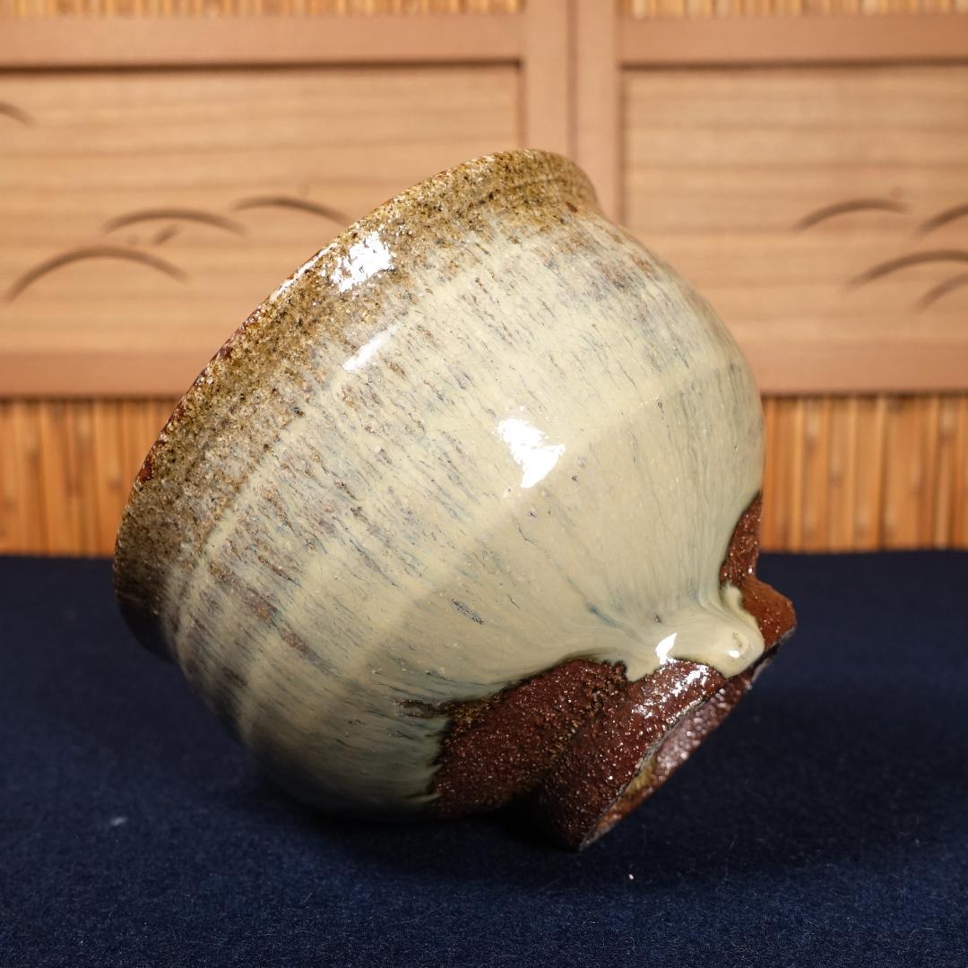 高鶴元 秀逸作 藁釉 茶碗 共箱 茶道具