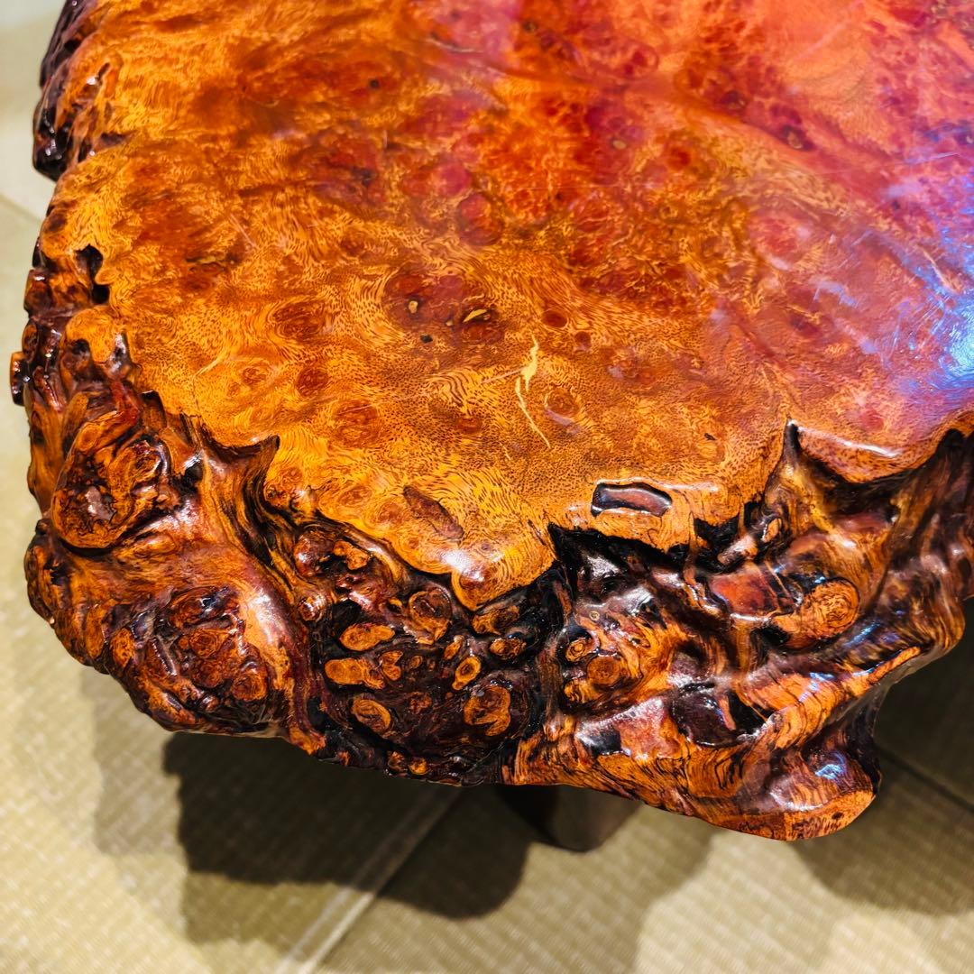 花梨 一枚板 天然木 花台 テーブル ローテーブル 瘤 座卓　飾り台