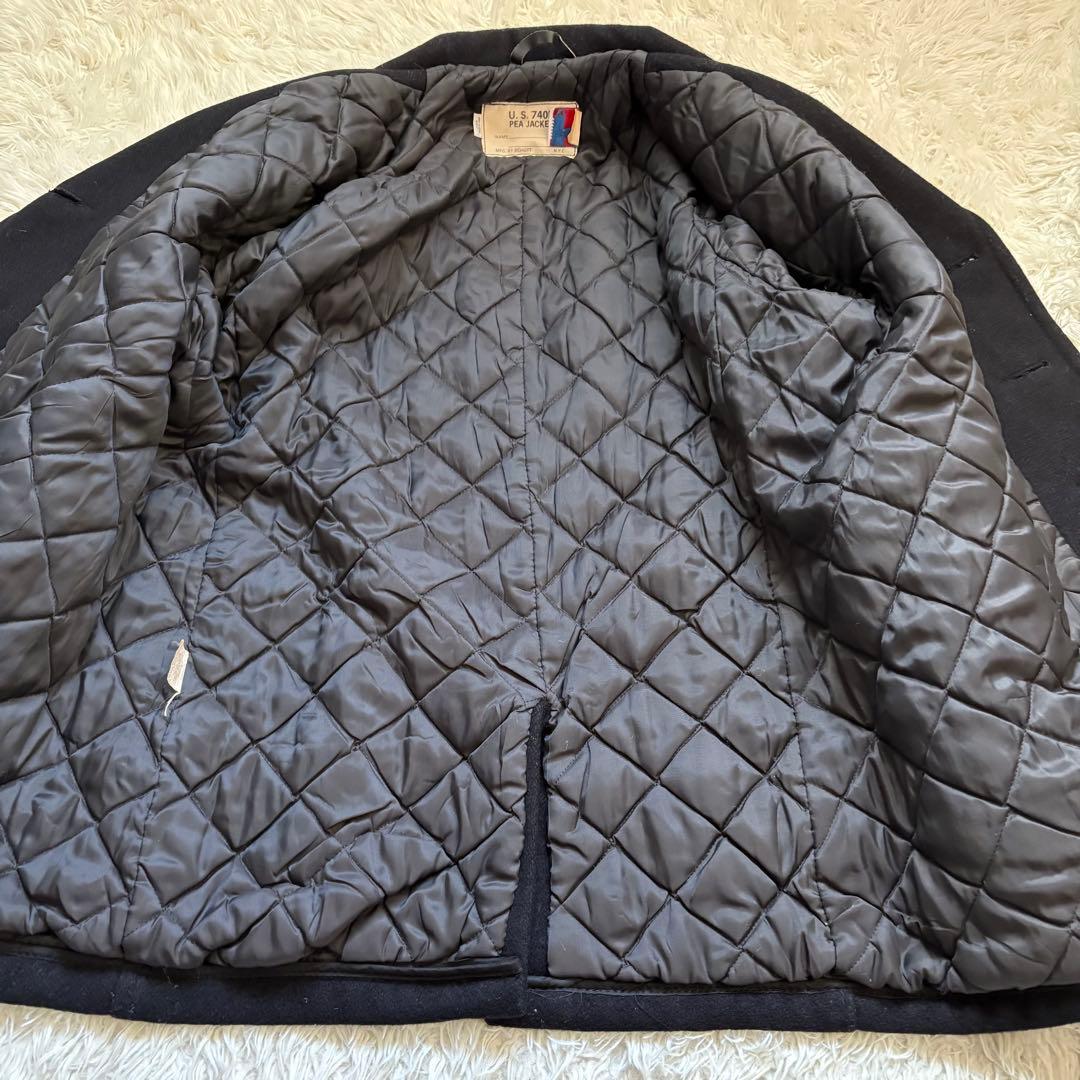 42サイズ　schott ピーコート　740 キルティング　USA製　ブラック