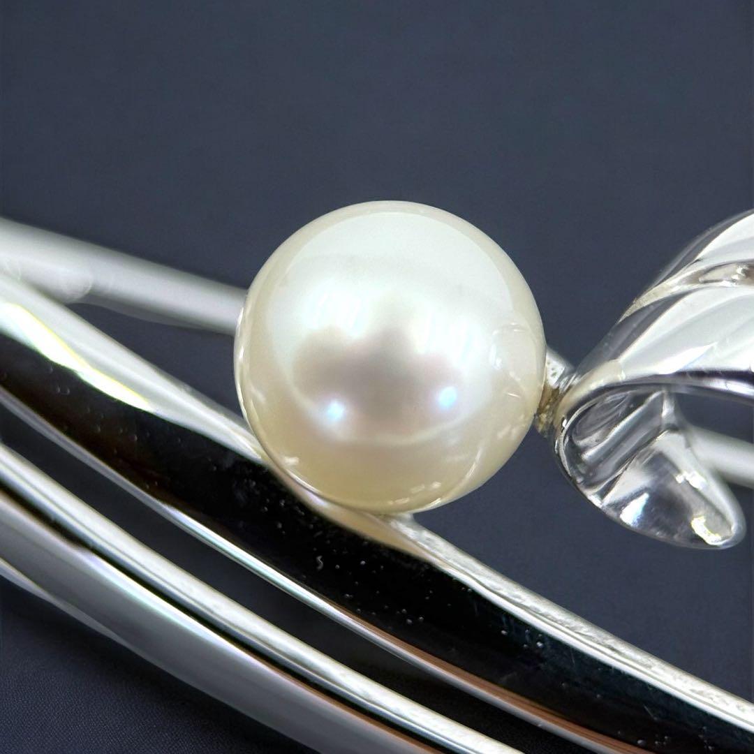 【極上】ミキモト　アコヤ　本真珠　パール　ブローチ　コサージュ　シルバー