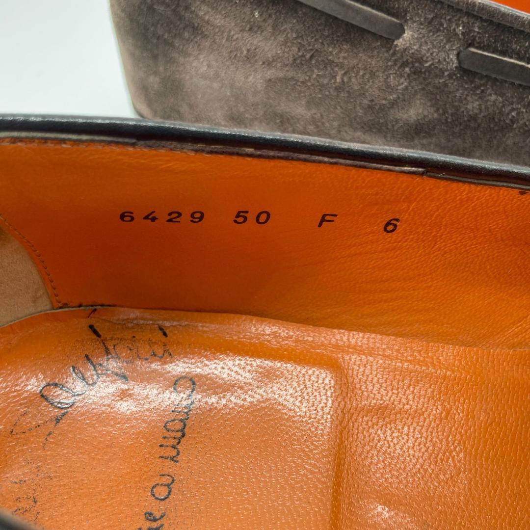 16072✨良品✨サントーニ スエード タッセルローファー 6 1/2 ブラウン