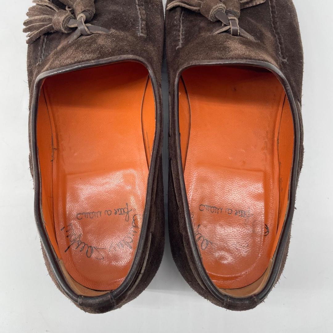16072✨良品✨サントーニ スエード タッセルローファー 6 1/2 ブラウン