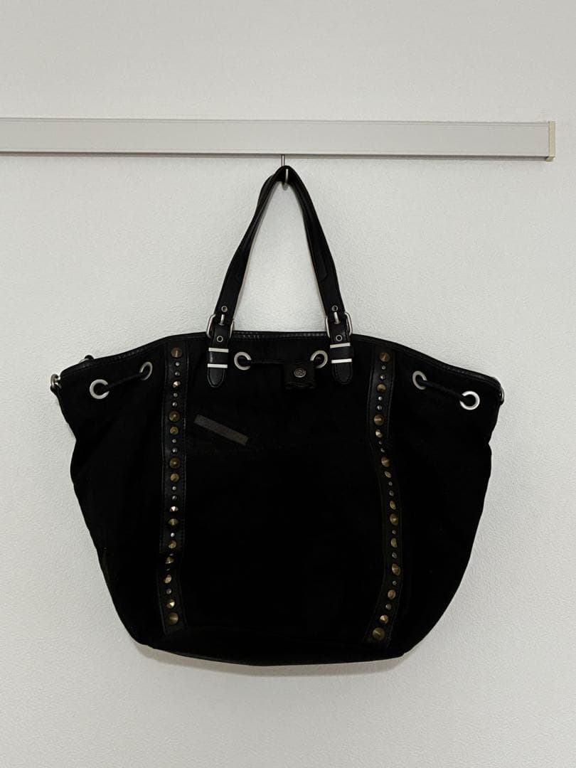 DIESEL スタッズ付き黒トート+ショルダー 2wayバッグ