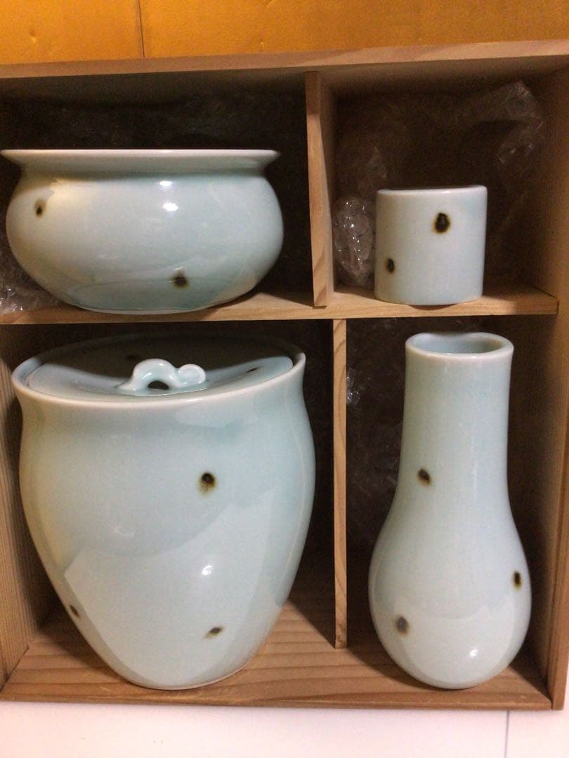 茶道具 青磁 皆具 共箱付き