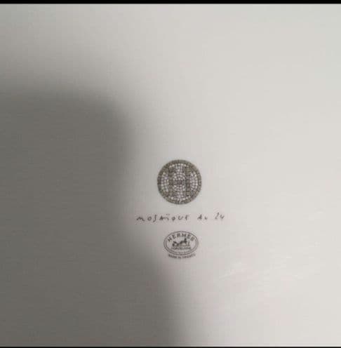 HERMES エルメスモザイク ヴァンキャトル プラチナ プチカレ（プレート）