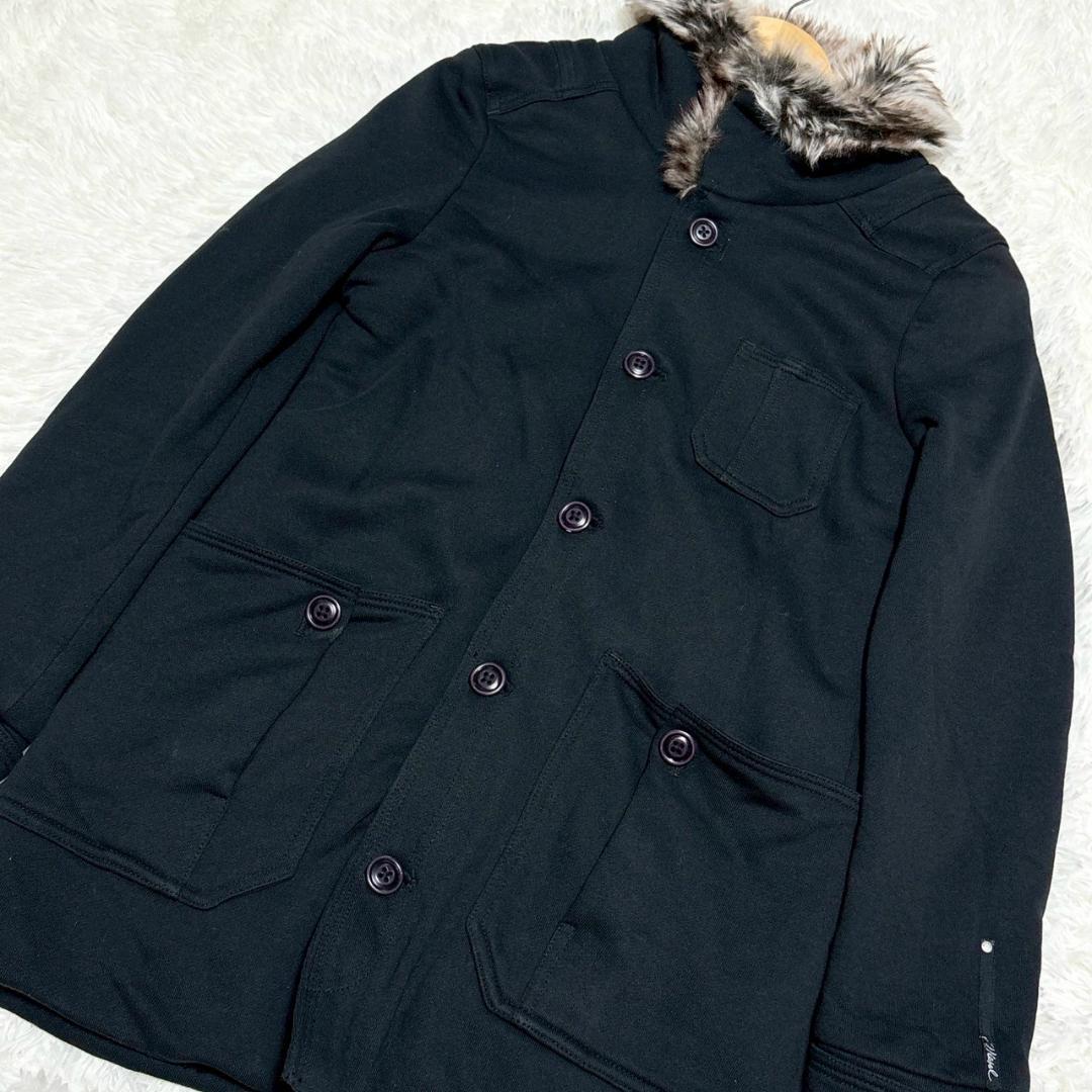 DIESEL ブラック 黒 ファー付きモッズコート XS 中綿 M相当