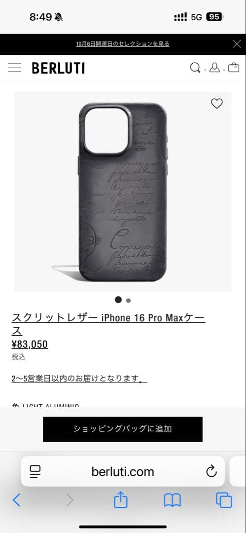 BERLUTI iPhone16ProMax 用ケース