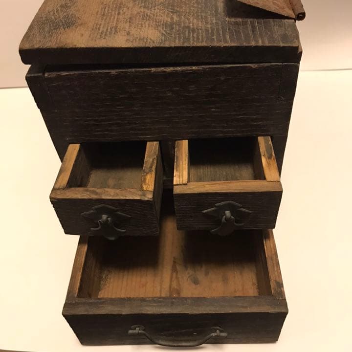 レトロ 木箱 小物入れ ①