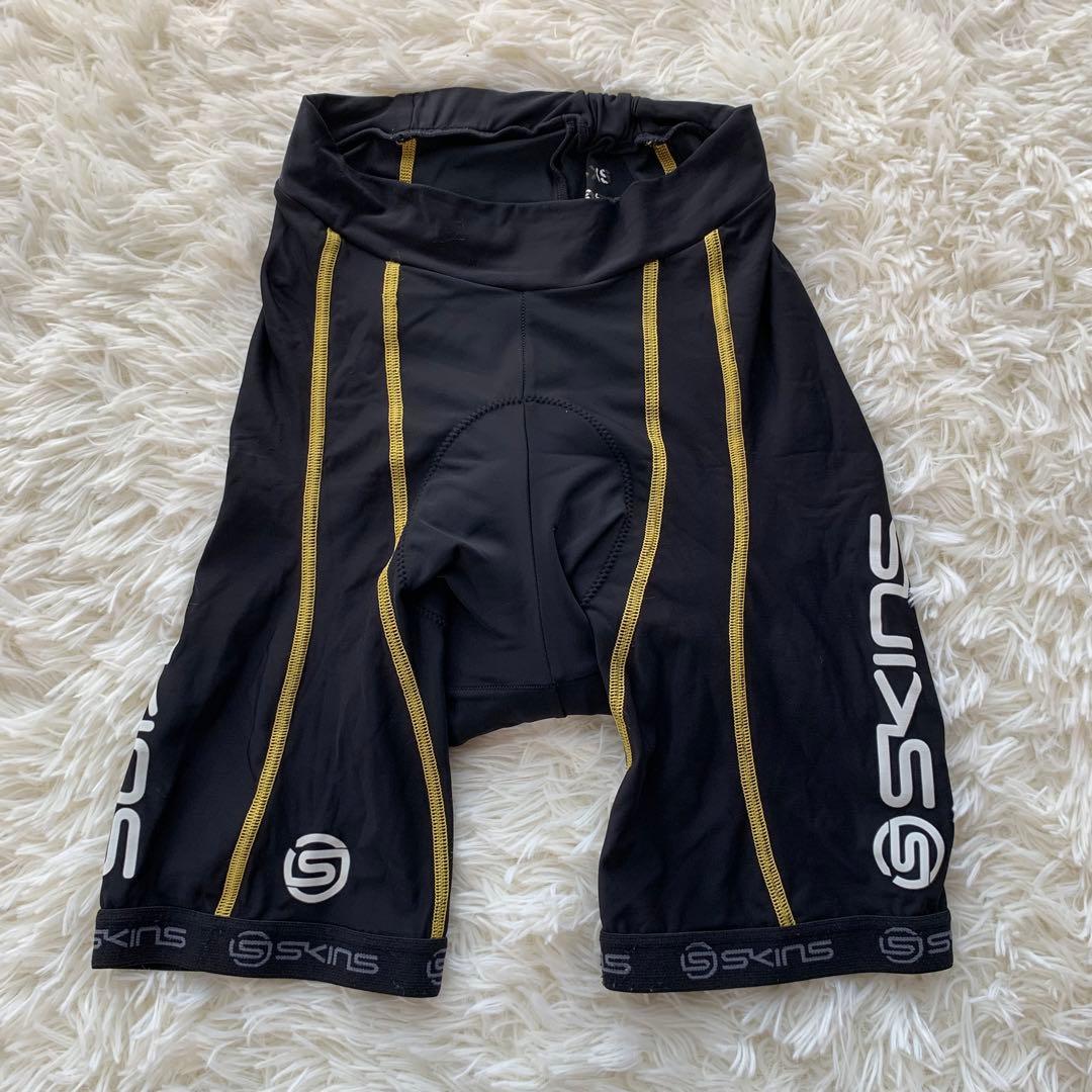 【人気】美品 SKINS サイクルウェア ロングタイツ 3点セット XS