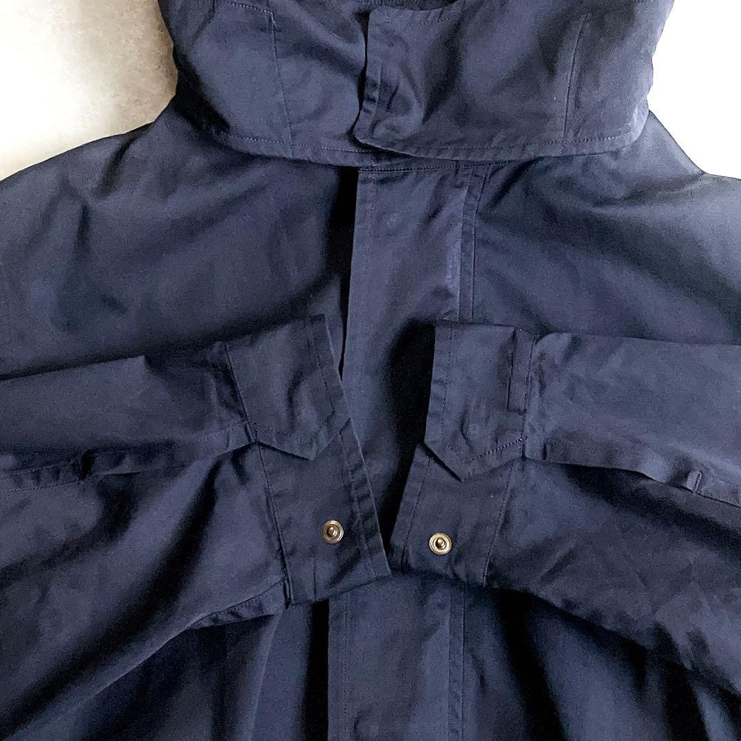 希少 イレーヴ コットンシルクモッズコート 紺 フードロングブルゾン 軽アウター