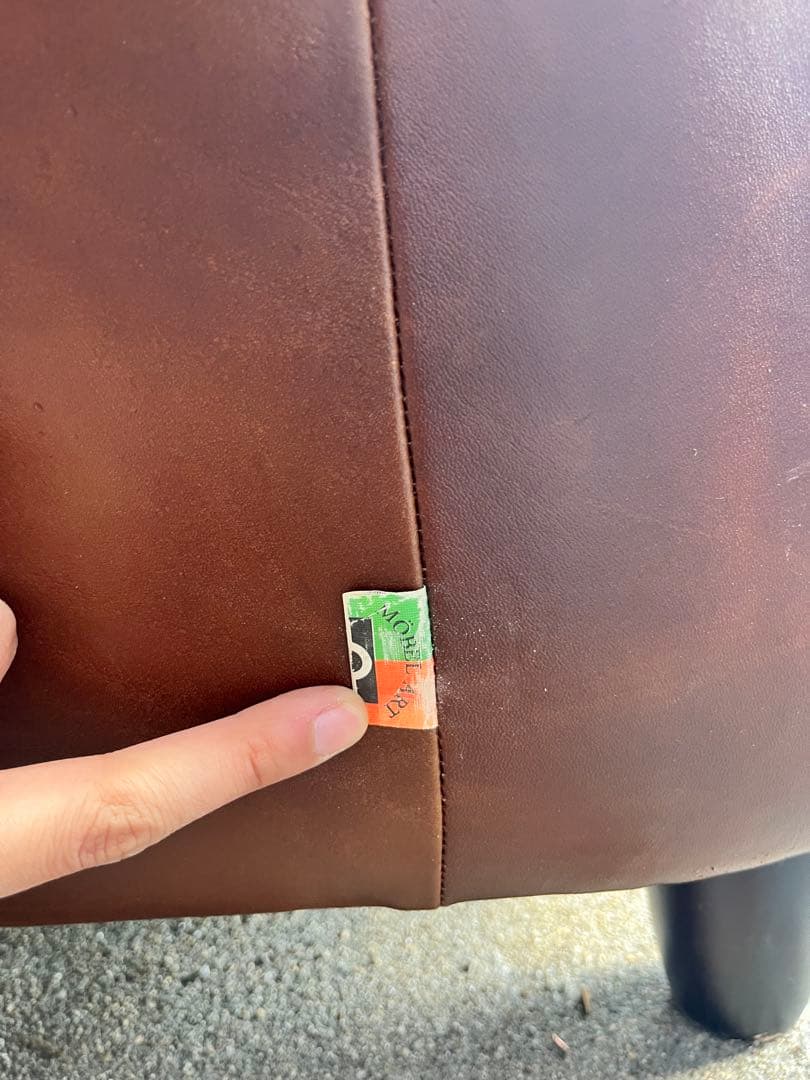 [USED/交渉可] ブラウン本革レザー 2人掛けソファ