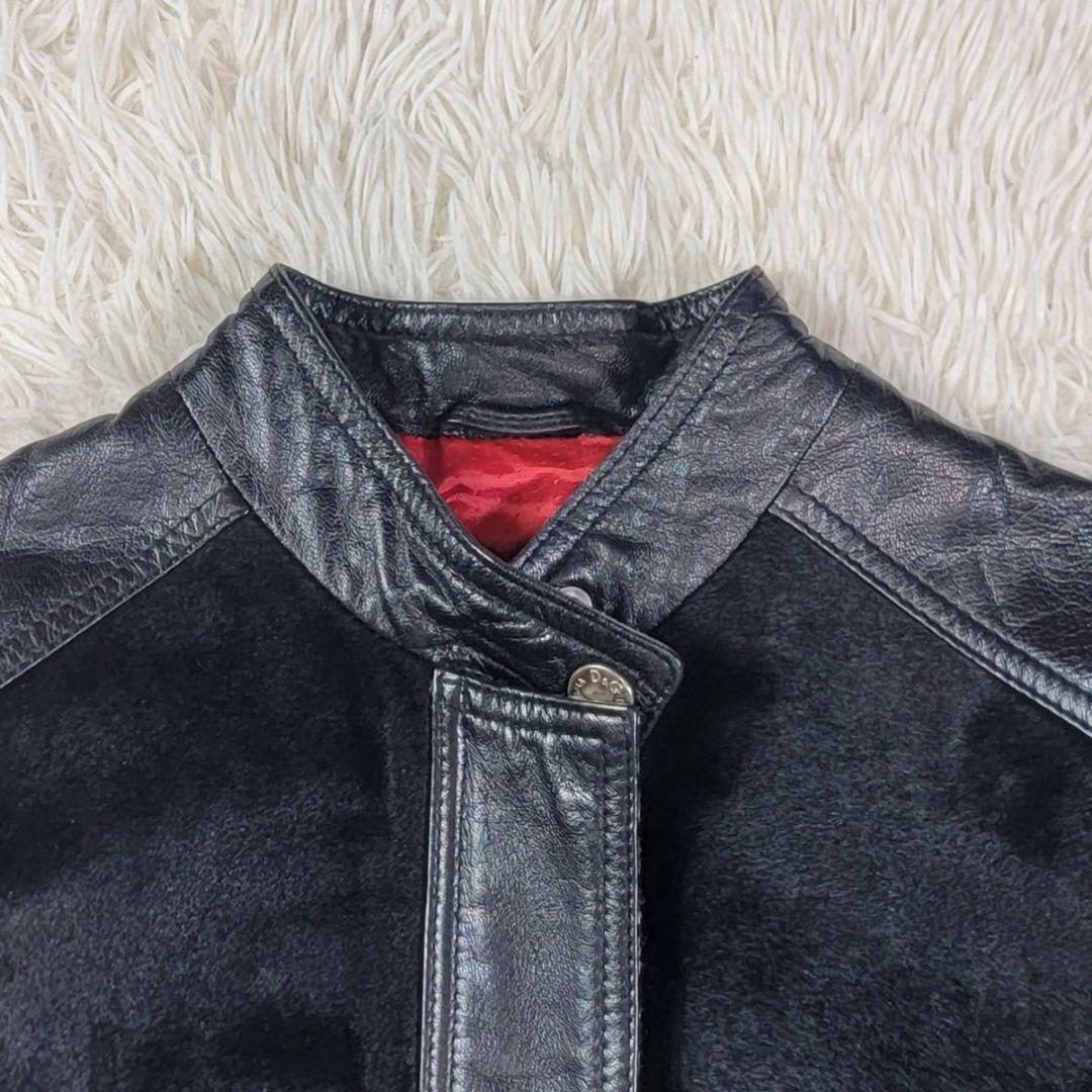 美品 DOLCE&GABBANA シングルライダース ハラコ 千鳥格子 ロゴ総柄