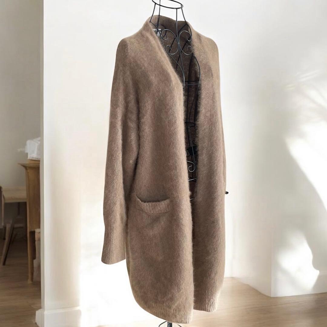 LANVINenBleu ランバン　ラクーン100%ロングニットカーディガン38