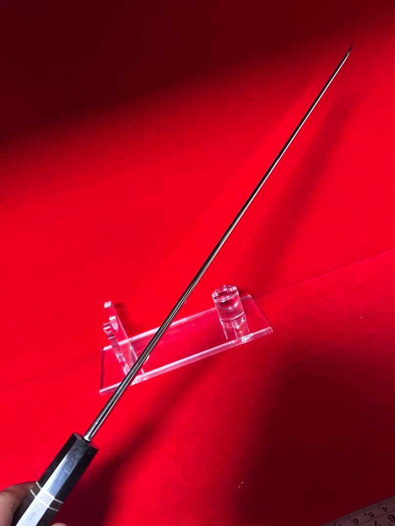 包丁　先丸型　マグロ包丁　尺ニ　鬼反り　鏡面仕上げ　切味抜群　箱付　未使用品