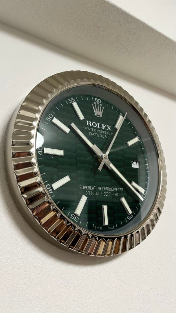 週末セール新品　ROLEX デイトジャスト　掛け時計 ミントグリーンフルーテッド