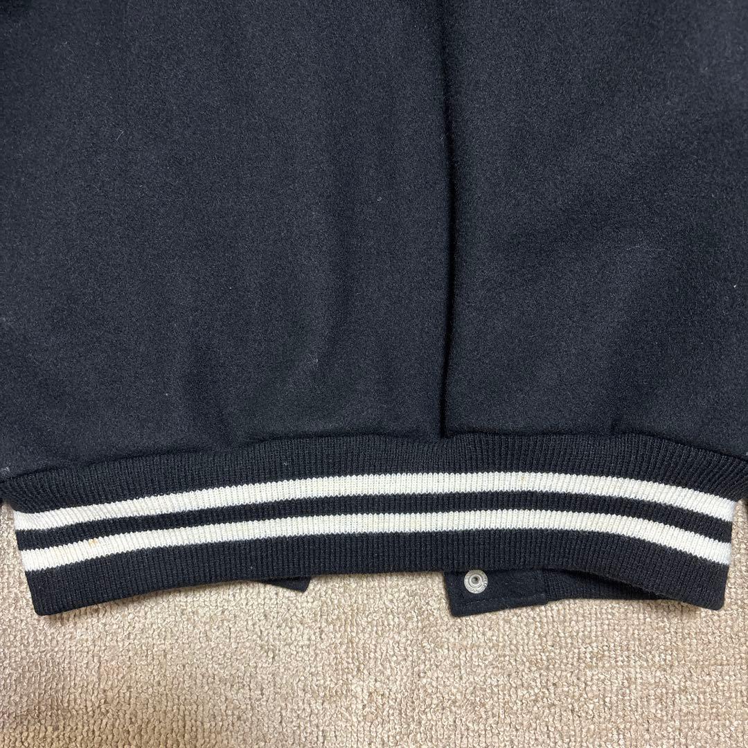 【早い者勝ち】訳ありゴールデンベアスタジャン黒ブラックレザーMサイズスタジャン