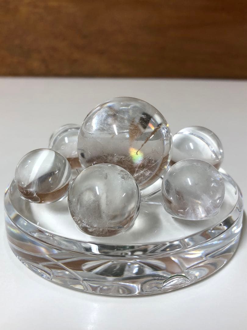 キズあり　説明欄必読！　七星陣　置物 水晶　丸玉　スフィア　【匿名配送】