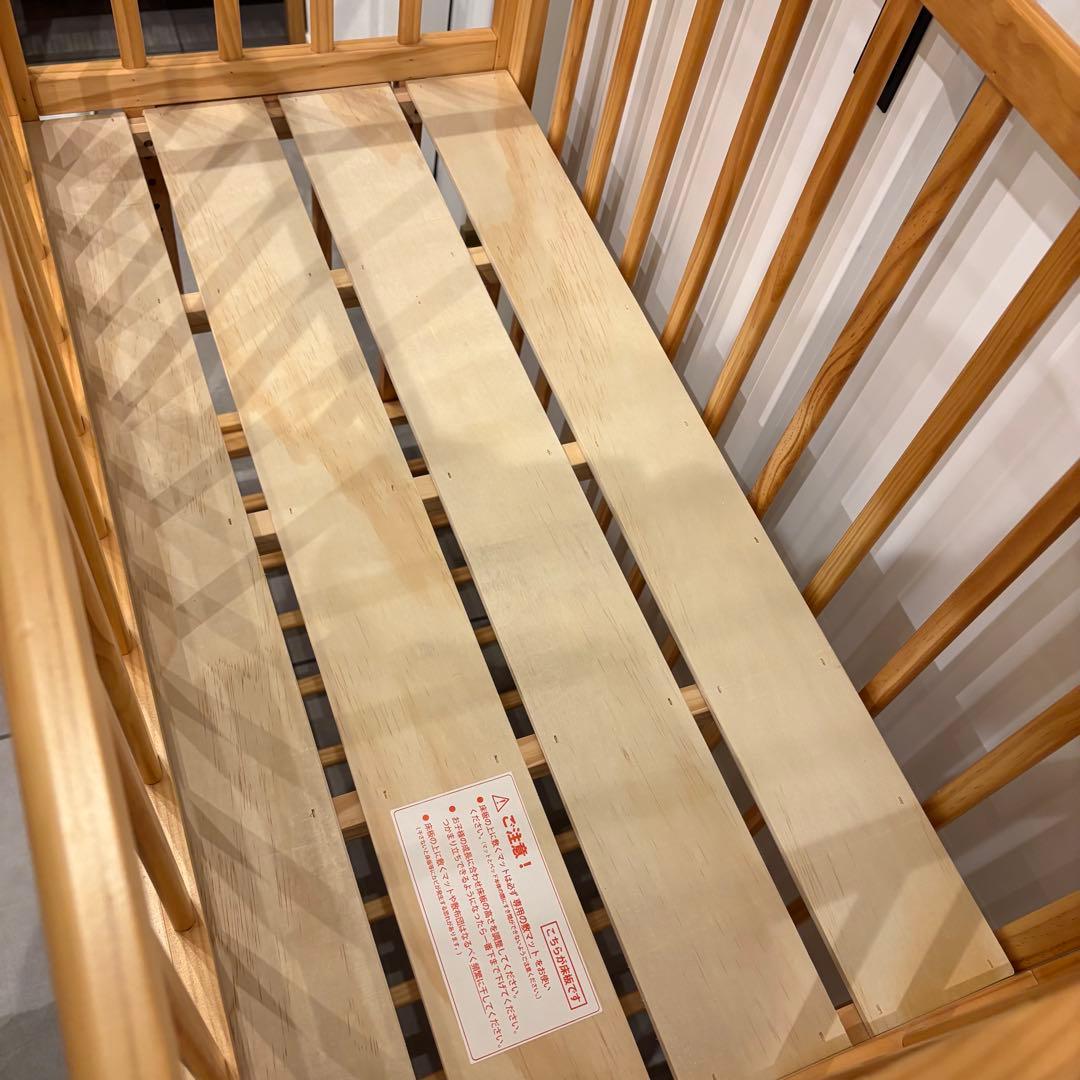 【美品】大和屋 そいねーる＋ムーブ ベビーベッド ナチュラル　マットレス