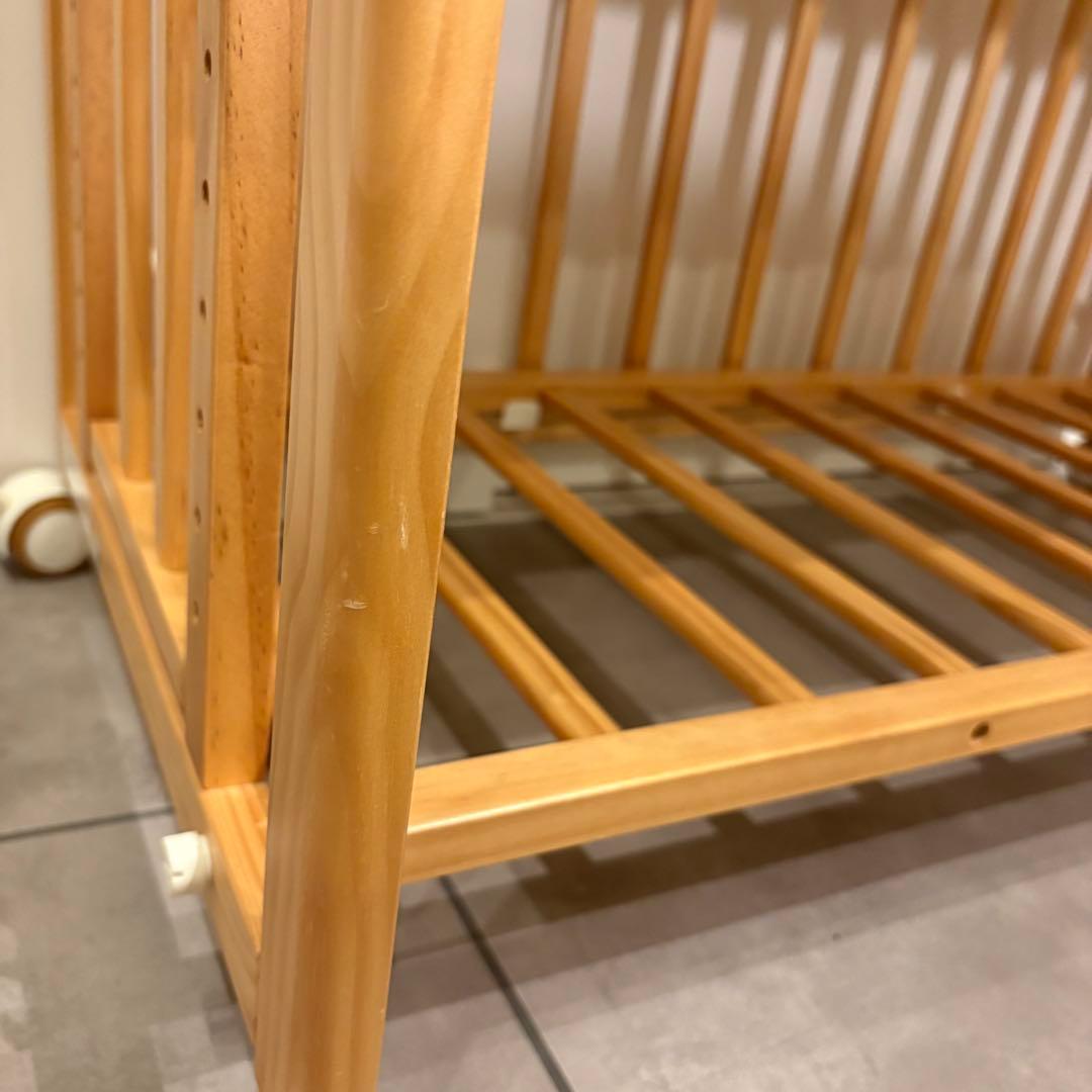 【美品】大和屋 そいねーる＋ムーブ ベビーベッド ナチュラル　マットレス