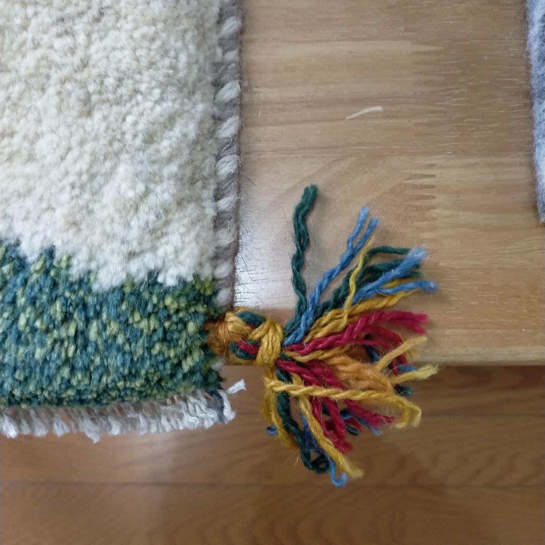 ペルシャ　ギャッベ ミニマット 39×44.5 アイボリー　ザクロの木