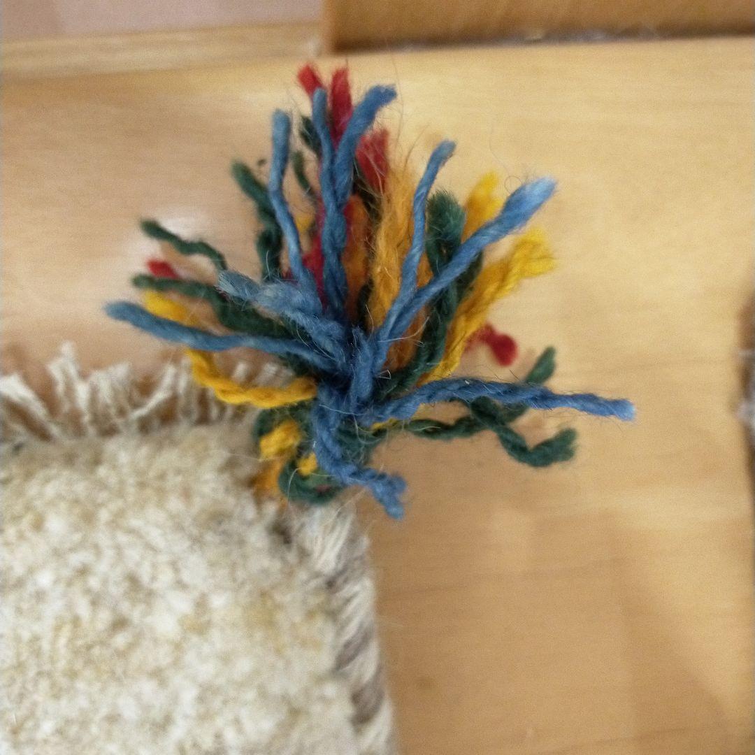 ペルシャ　ギャッベ ミニマット 39×44.5 アイボリー　ザクロの木