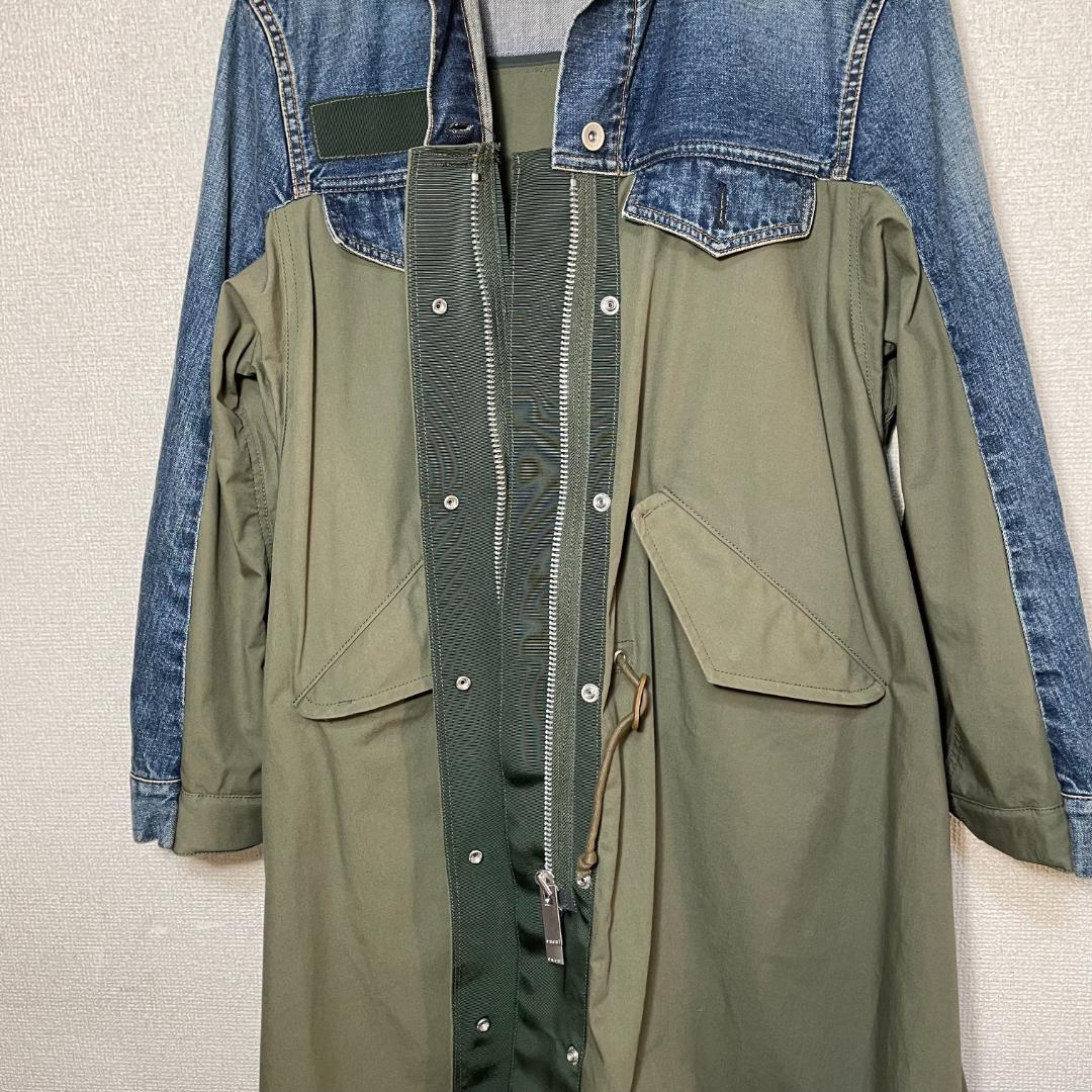 sacai サカイ　デニム　ドッキング　モッズコート　ニットMA1