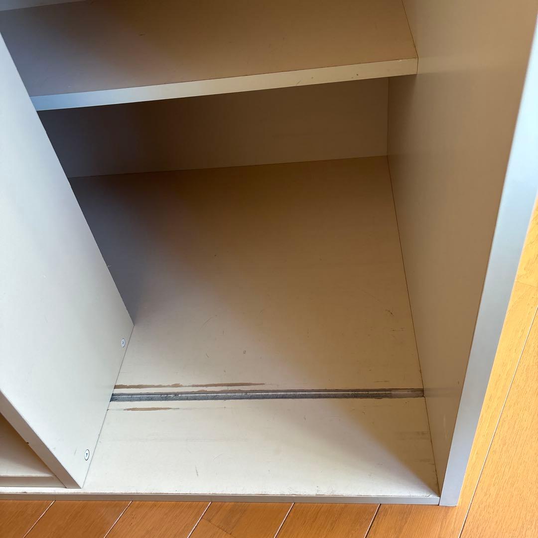 ぽん家具　ホワイト・本収納・押入れ整理ラック(スライドタイプ)