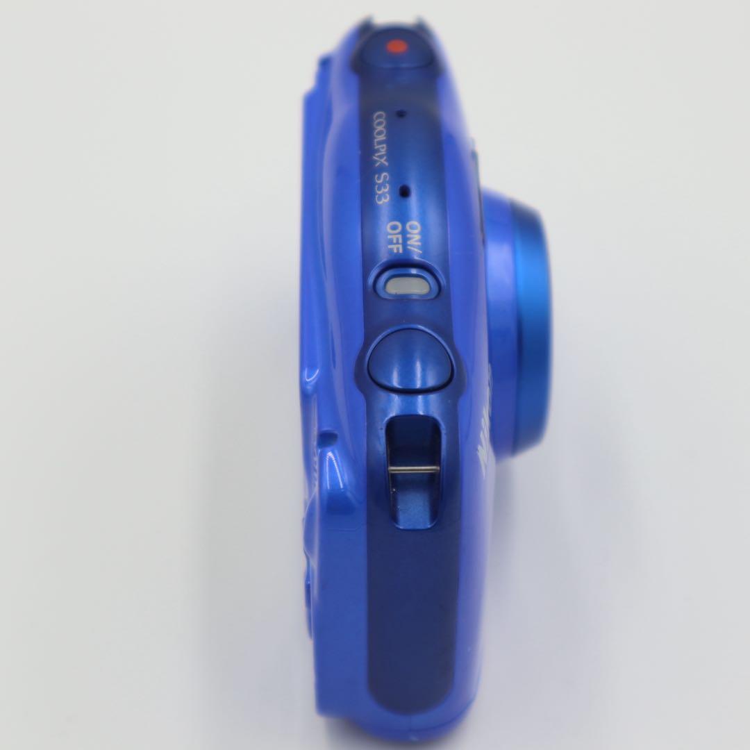 【レトロ撮影】 NIKON COOLPIX　S33　コンデジ　ブルー 動作確認済