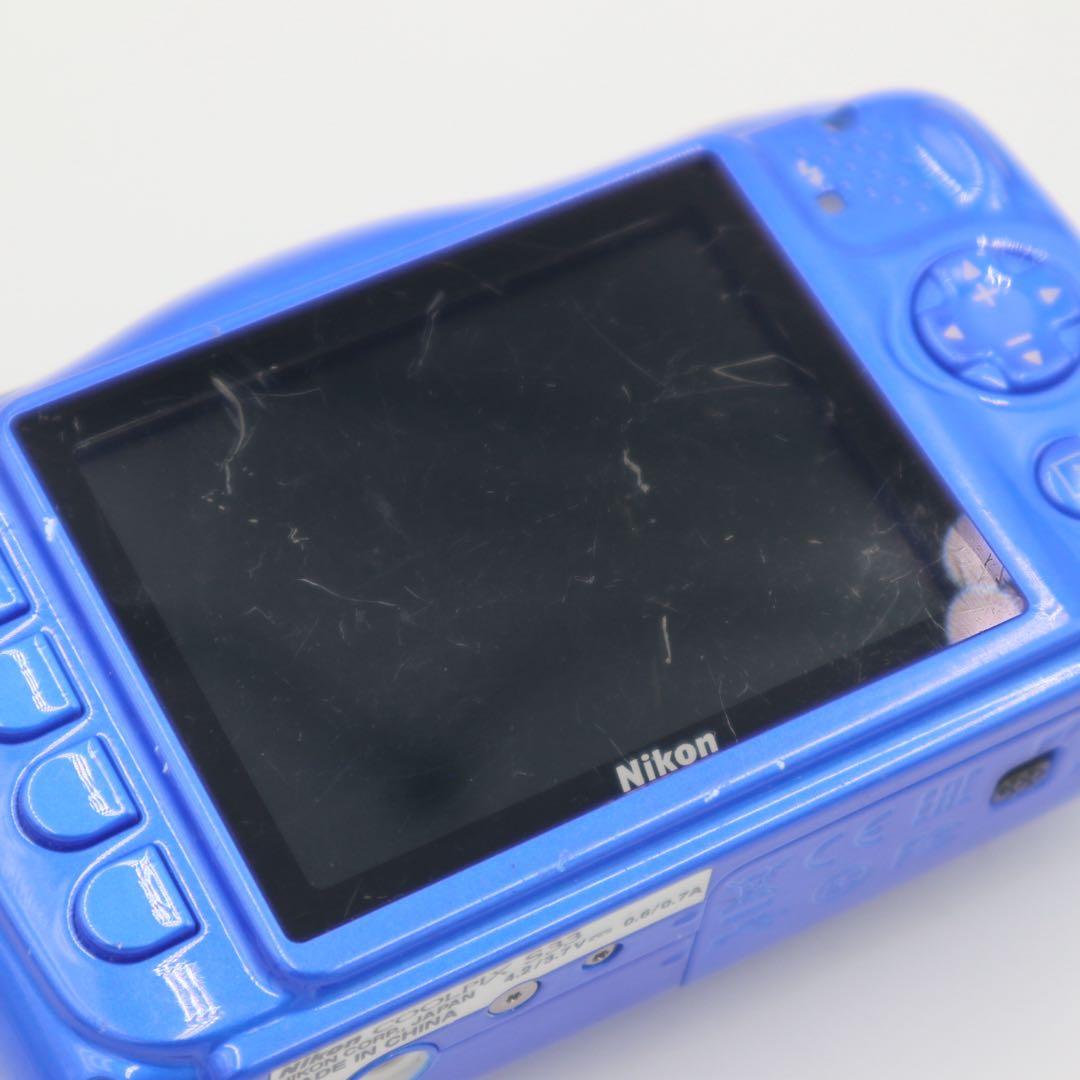 【レトロ撮影】 NIKON COOLPIX　S33　コンデジ　ブルー 動作確認済
