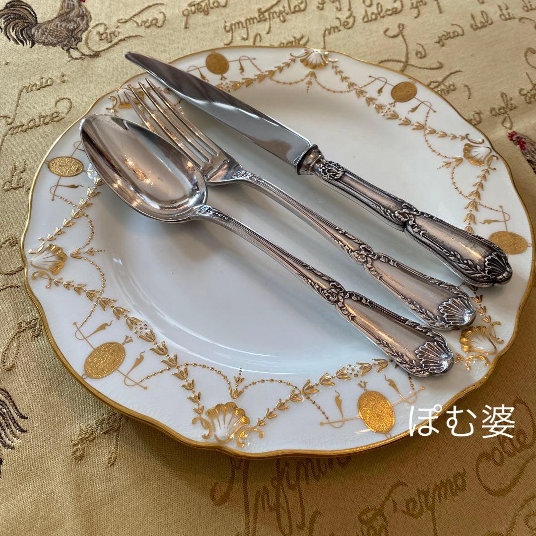 【ピュイフォルカ】純銀 スターリング／ディナー用３本セット ５組／ポンパドール