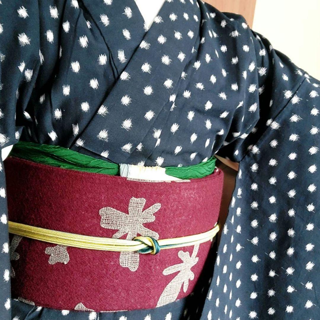 久留米絣　木綿着物　梅屋