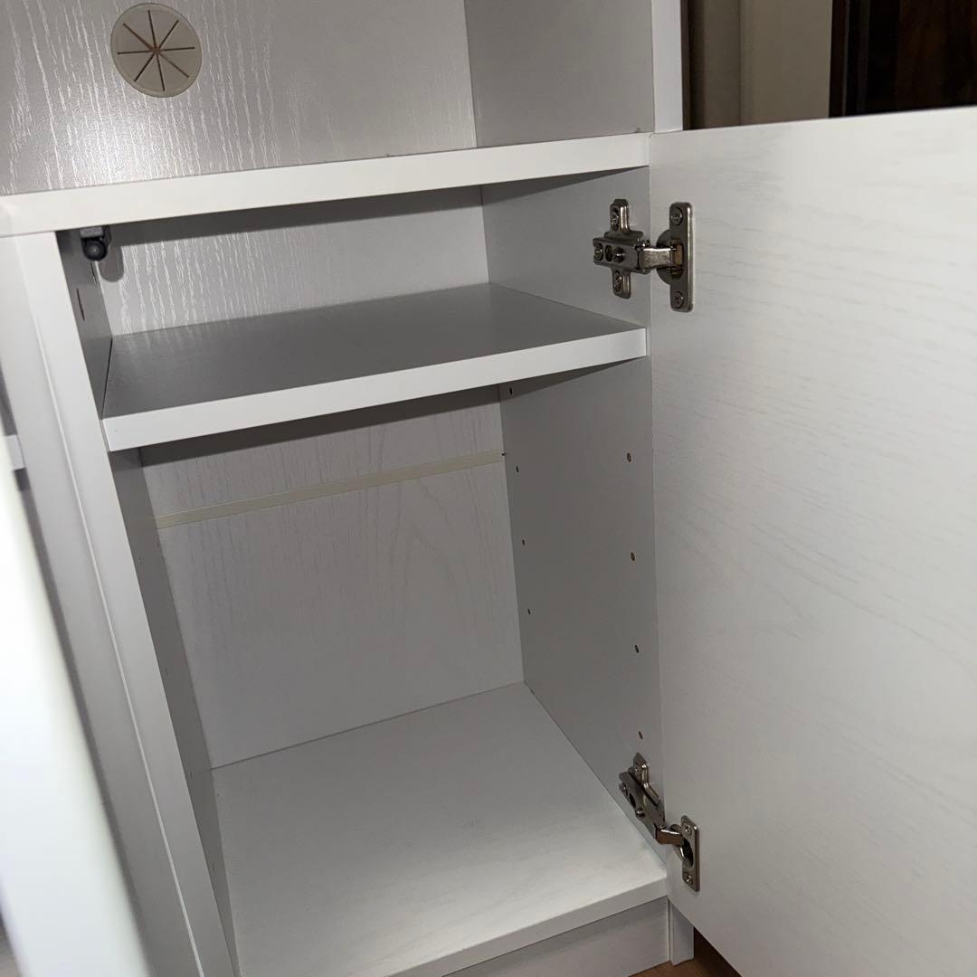 ホワイト収納キャビネット 約90cm