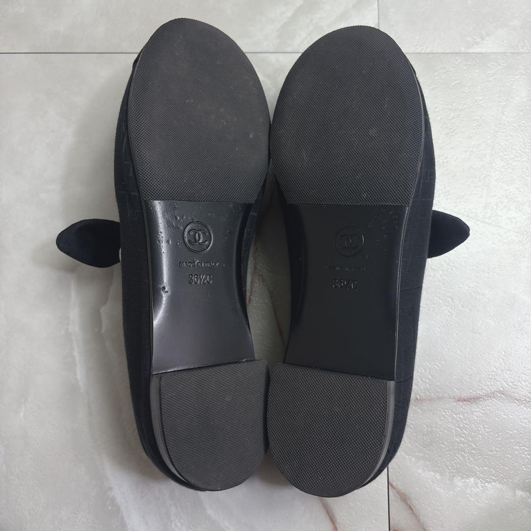 シャネル　CHANEL G46149 フラットシューズ　メリージェーン　黒