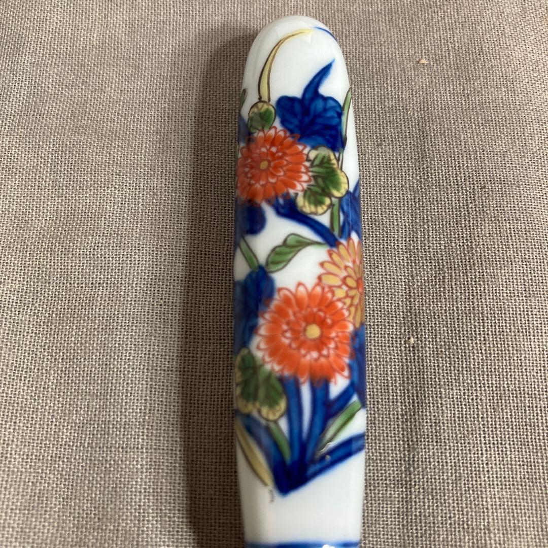 【源右衛門】古伊万里の伝統　名窯　舘林源右衛門作　古伊万里菊絵　スプーン六本揃