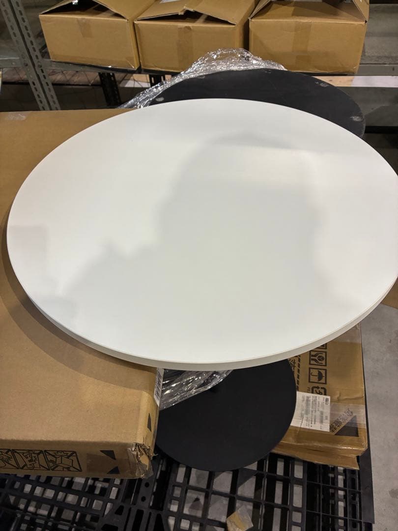 円形サイドテーブル ホワイト