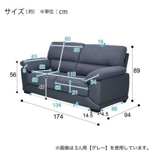 送料無料 ニトリ　2-3人掛けソファ　サイズ174cm　梱包・発送たのメル便