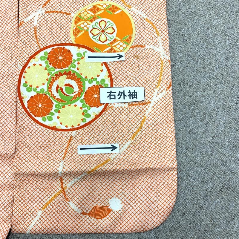 410ag120□七五三 七歳 女児 着物&袋帯&長襦袢 金駒刺繍□状態良好