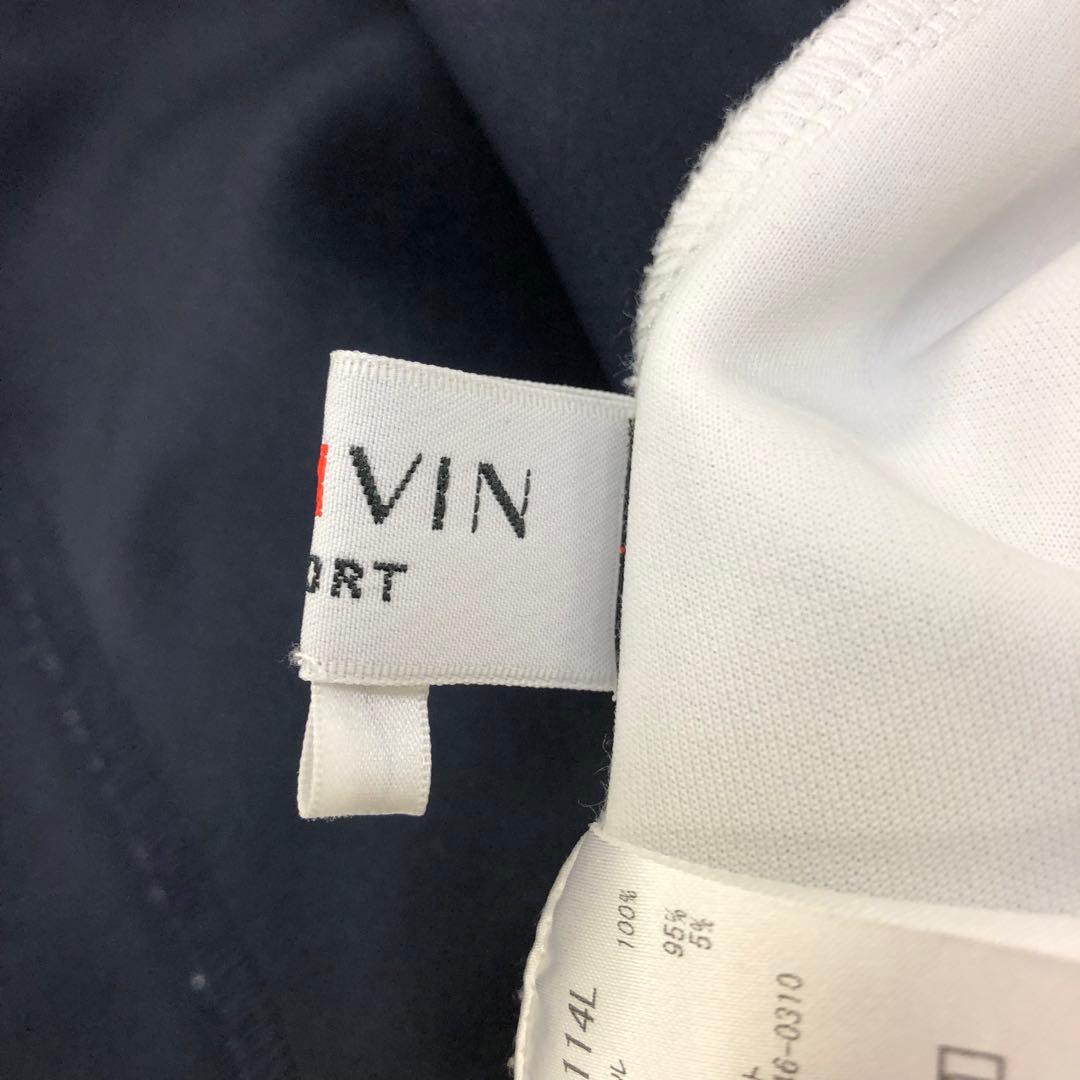 ランバンスポール　美品　スポーティーAラインワンピース　ホワイト/ネイビー　長袖