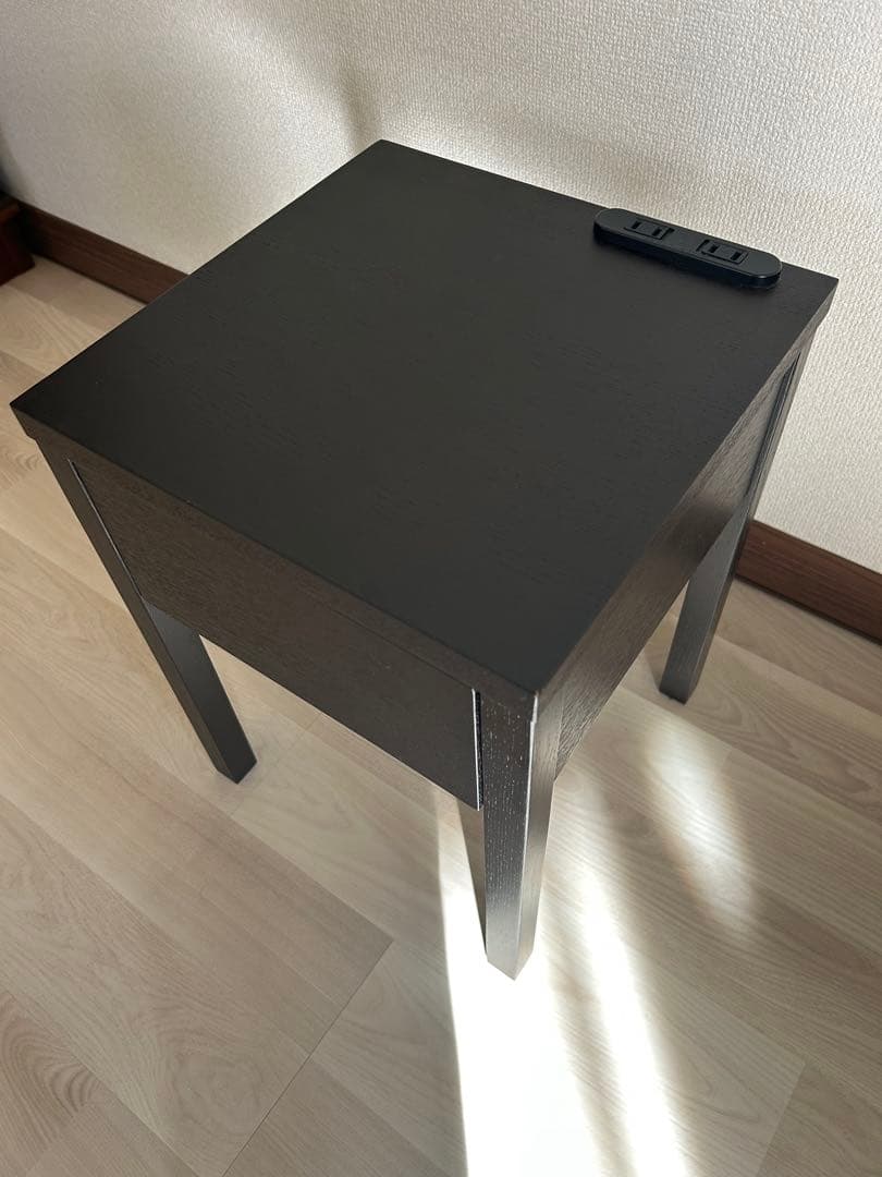 アマンド ナイトテーブル ベッドサイドテーブル 関家具 タモ材 ブラウン 高品質