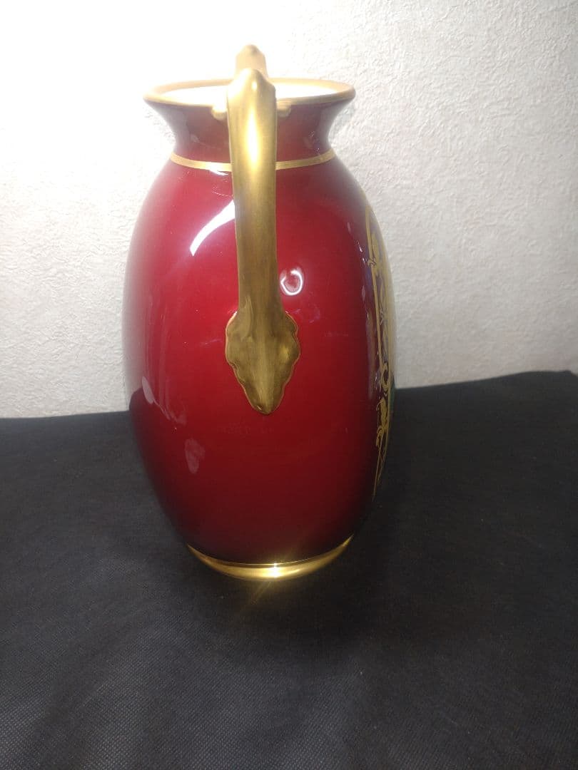 ノリタケ　片岡球子　赤富士辰砂花瓶