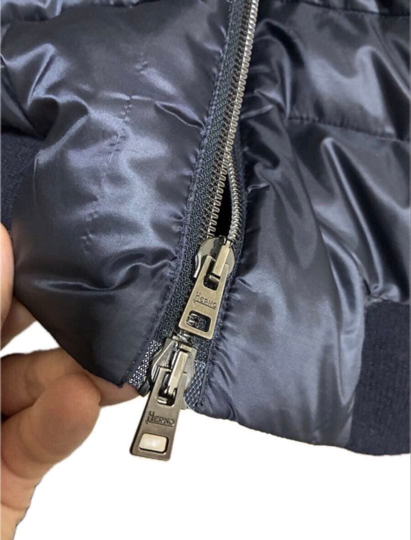 ★ほぼ新品同様/HERNO RESORTヘルノ/ハイブリッドダウン46Mネイビー