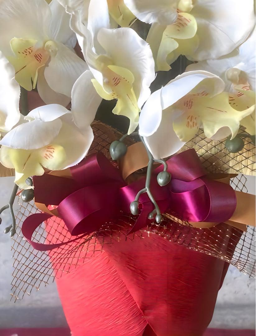 光触媒　人工観葉植物　ウォールグリーン　フェイクグリーン　胡蝶蘭１０本