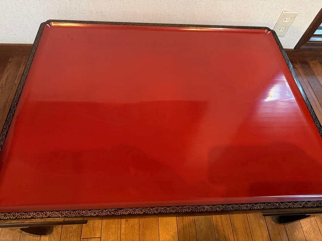 巨匠作品　豪華うるし塗？芸術美術　骨董　アンティーク　金？　うるし？座卓テーブル