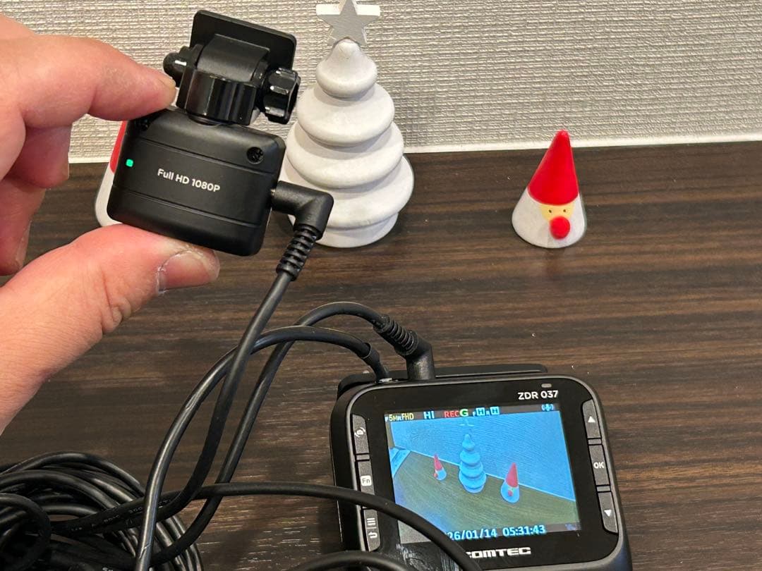 COMTEC ZDR037ドラレコ前後　360° 説明書　ステッカー　付中古