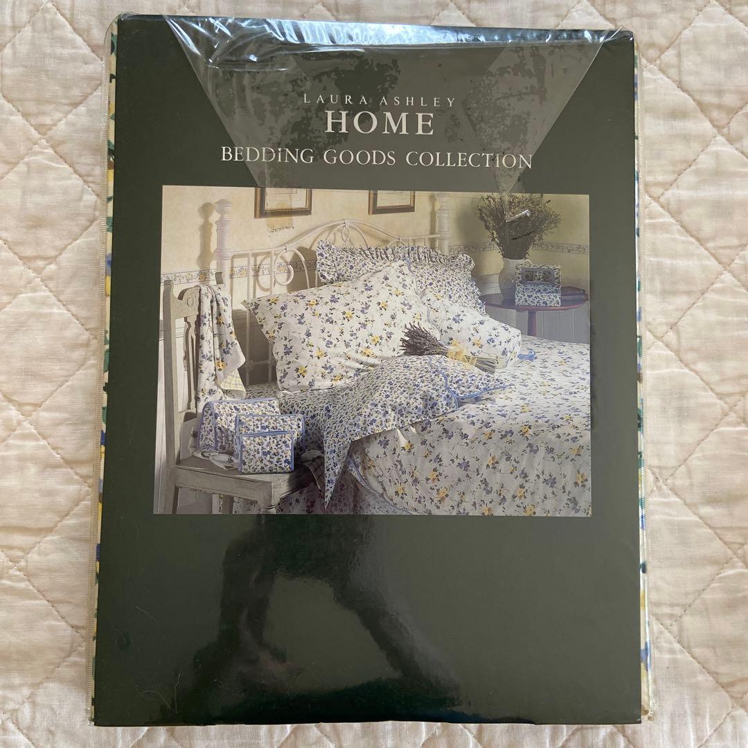 新品　LAURA ASHLEY 花柄ブルー クイックシーツセミダブル&枕カバー