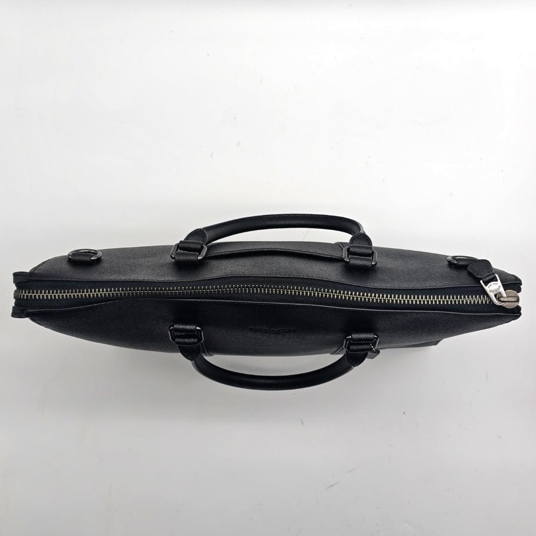 現行/極美品 コーチ ビジネスバッグ 2way 自立 A4可 ブラック レザー