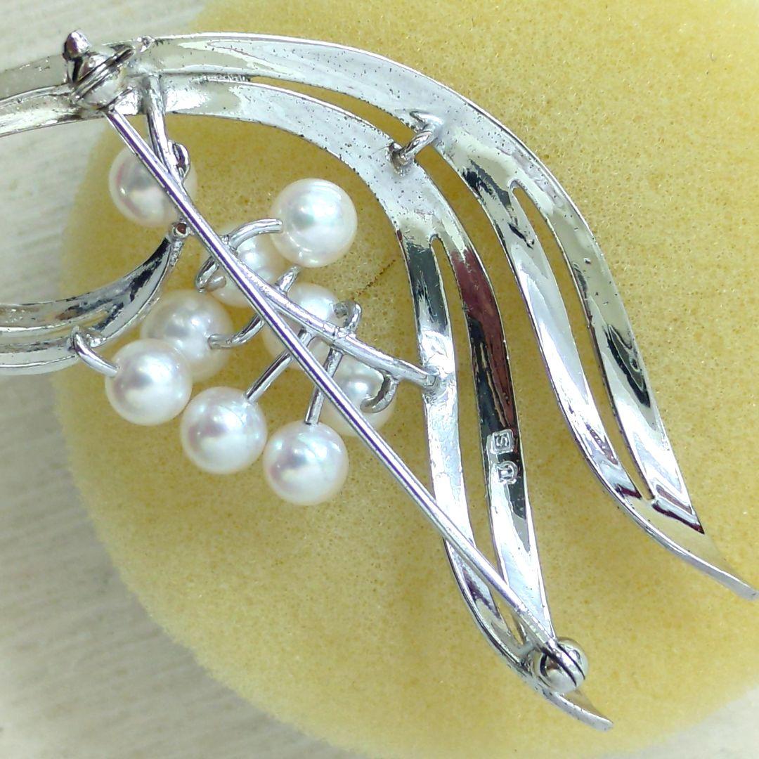 MIKIMOTO ミキモト パール 9粒 シルバー ブローチ