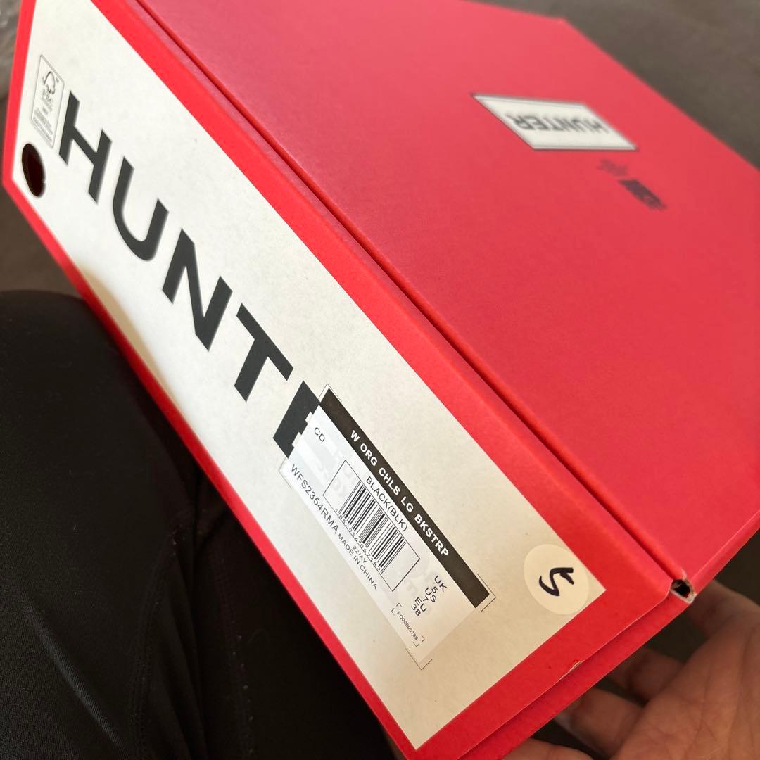 ゆ*ぺ様 ハンター トリ カラー ロゴ バックストラップ ブーツ